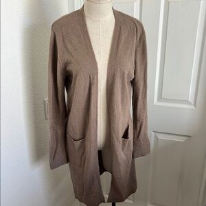 Beceel Women's Brown Open-Front Sweater